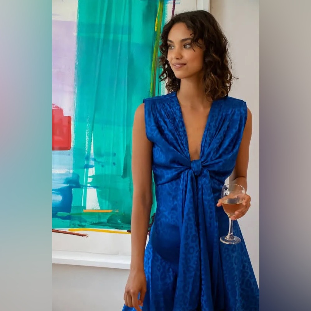 One33 Social Vibrant Asymmetrical Blue Dress
